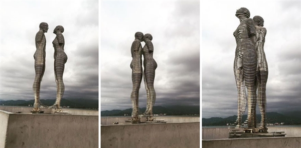 雕塑家设计移动雕塑 象征着凄美的爱情