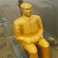河南巨型毛主席像被拆现场：36米雕塑夷为平地
